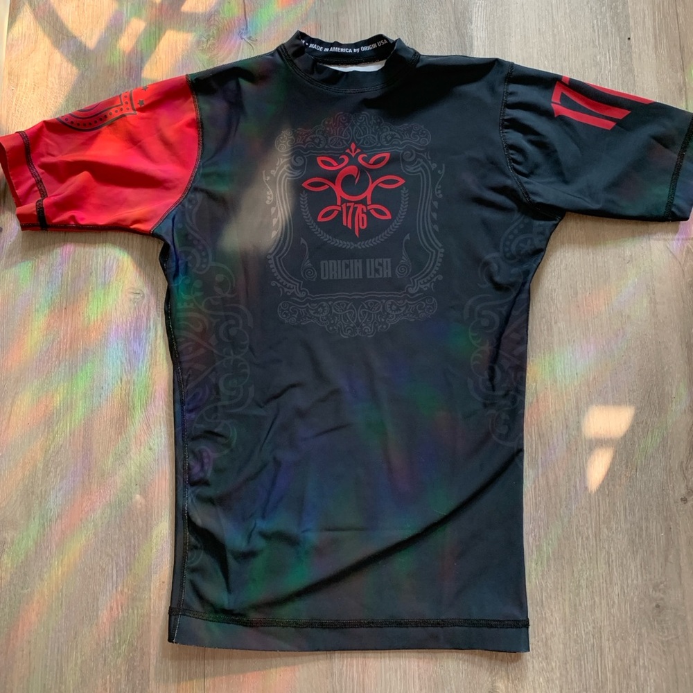 Black and Red Origin 1776 Jiu Jitsu Rashgaurd
